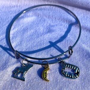 Brand New! Handmade! Adjustable Charm Bangle Bracelet!